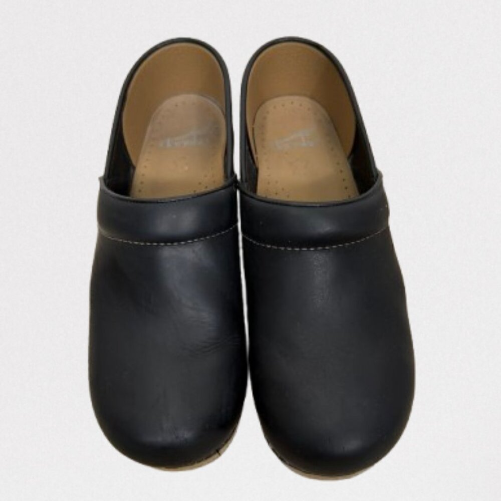 Dansko Black Leather Clogs